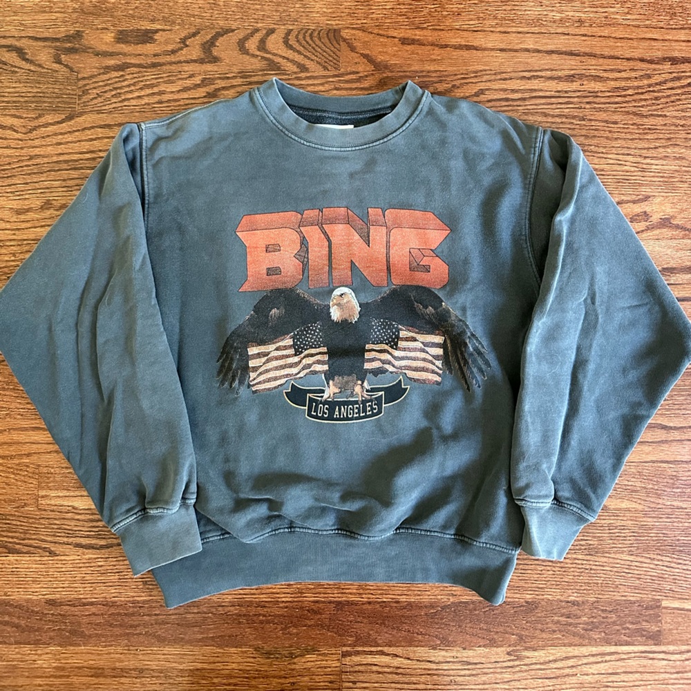 Anine Bing Vintage Eagle-Graphic Sweatshirt, size XS